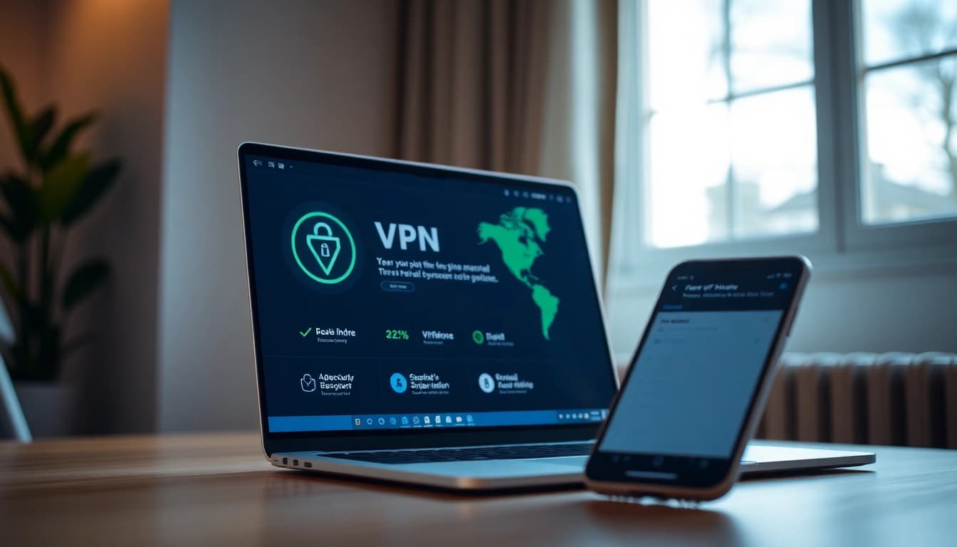 快连官网 interface showcasing secure VPN features on modern devices, symbolizing fast internet access and privacy.