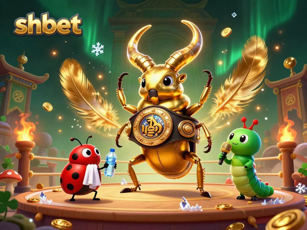 Experience shbet gaming excitement with a lively 3D illustration of champions in a boxing ring.