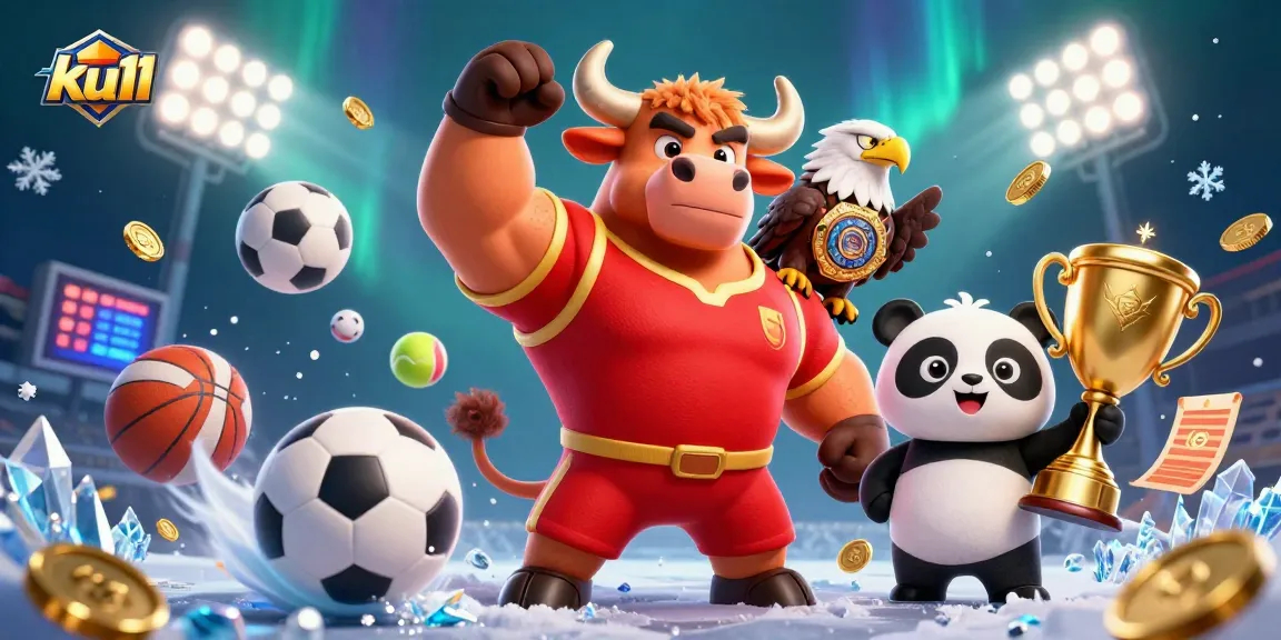 ku11 players enjoy thrilling wins in a vibrant casino scene filled with dynamic sports elements.