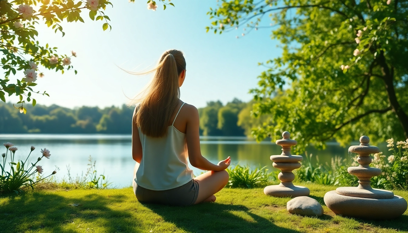 Person meditating in tranquility, illustrating stress and anxiety relief through relaxation.