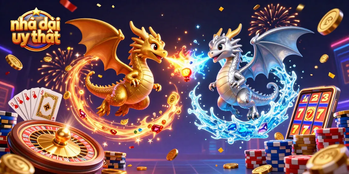 Experience the excitement of nhà cái uy tín amidst dragons, treasures, and dazzling casino elements.