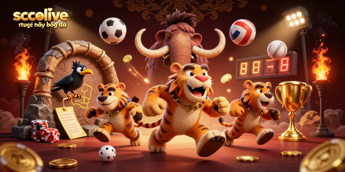 Socolive trực tiếp bóng đá showcases a thrilling casino scene with vibrant sports elements and engaging characters.