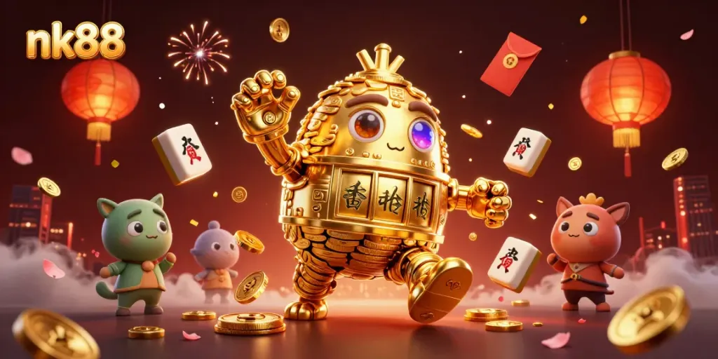 Experience thrilling gameplay with the nk88 golden golem casino illustration featuring dynamic gaming elements.