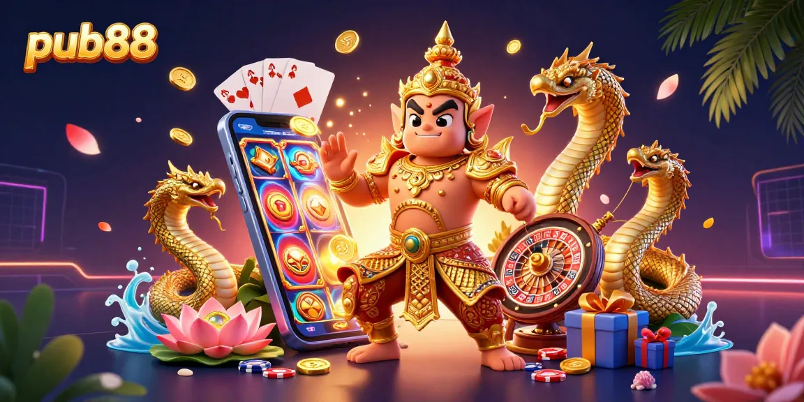 Experience thrilling entertainment at pub88 with a vibrant casino action scene showcasing exciting games.