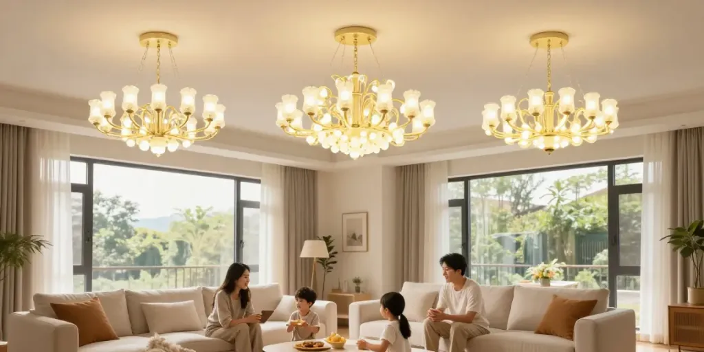 Lustre LED instalate de un furnizor de servicii de iluminat local, aducând un plus de stil și eficiență energetică.
