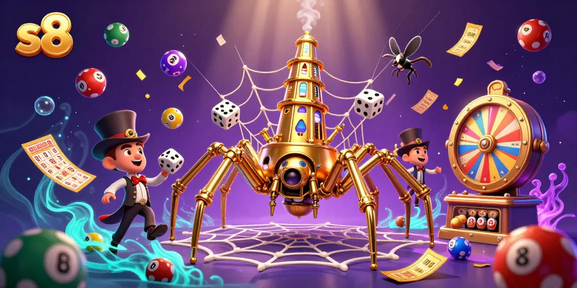 Experience thrilling wins at s8 with vibrant lottery elements and a whimsical casino atmosphere.