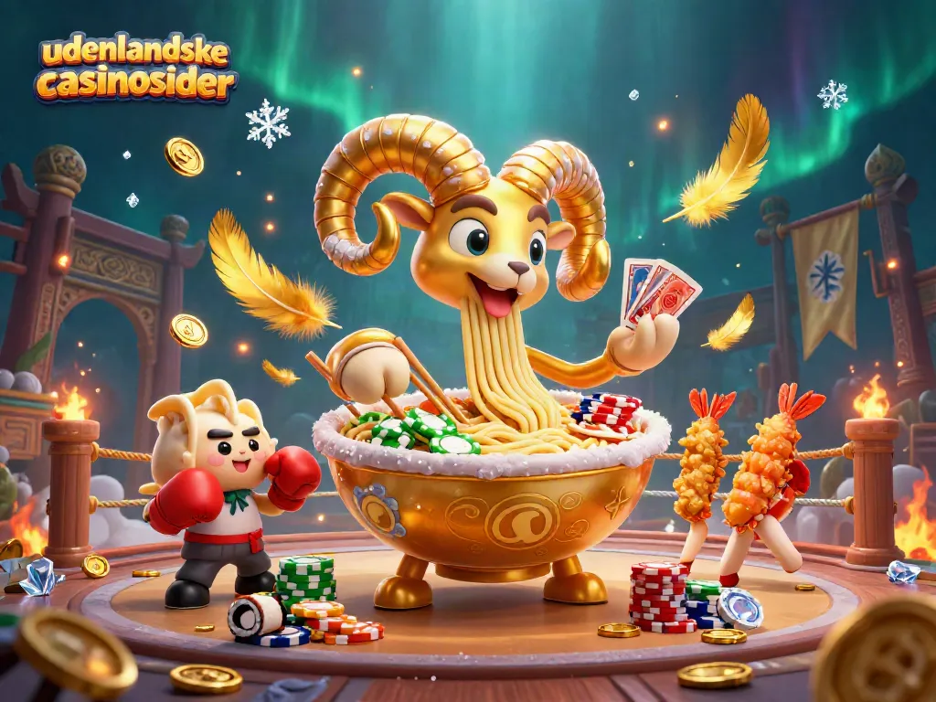 Engage with udenlandske casino sider in this vibrant 3D illustration of gaming characters at a dynamic casino scene.