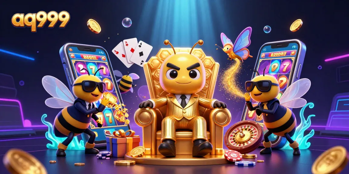 A dynamic scene showcasing aq999 with a mob boss, bodyguards, and casino elements in an engaging illustration.