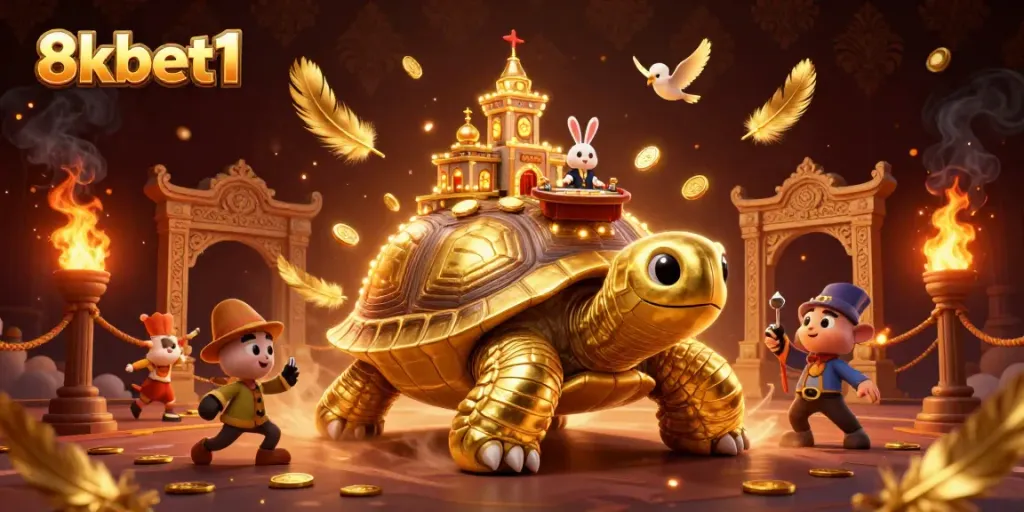 Bet on exciting games at 8xbet1 with the golden tortoise casino scene, a thrilling gaming experience.
