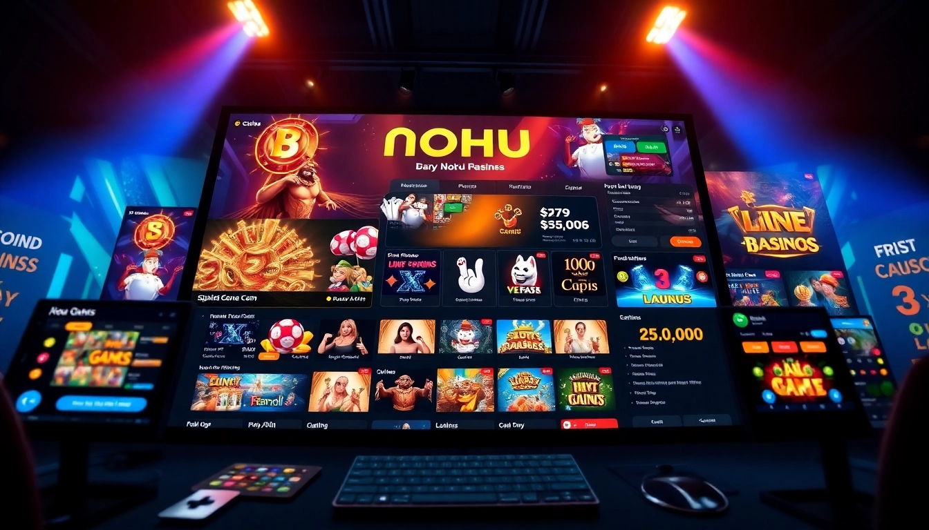 Engaging online gaming experience with NOHU platform showcasing diverse games and vibrant atmosphere.
