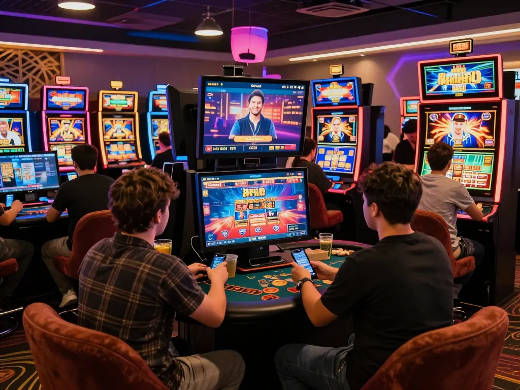 Exciting gaming scene at 789club showing players engaged in diverse online casino games.