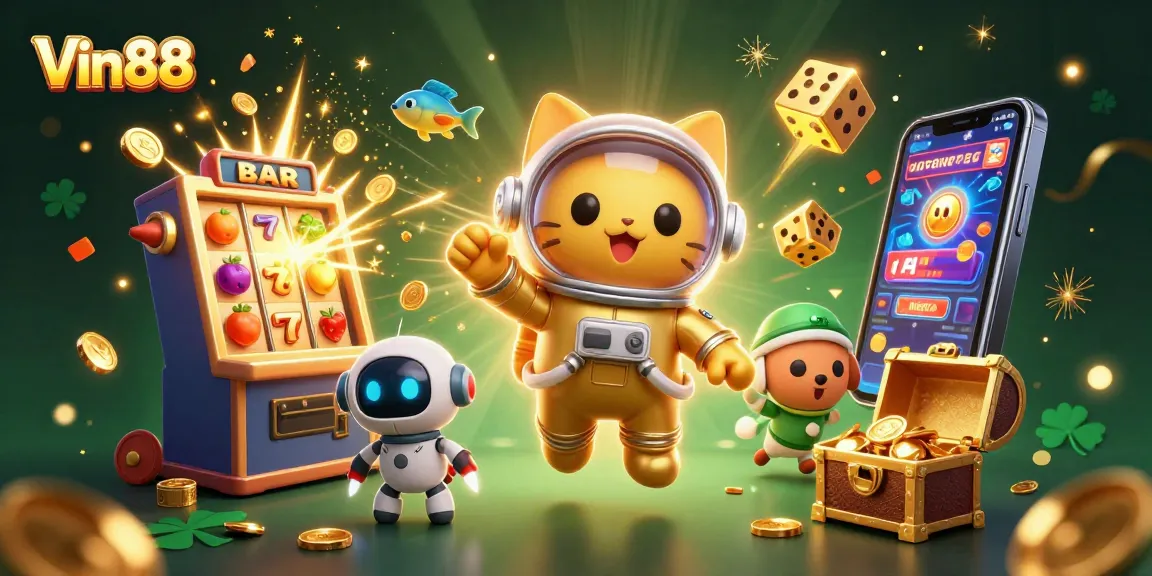 Experience thrilling jackpots with Vin 88, featuring vibrant characters and thrilling gaming elements in 3D