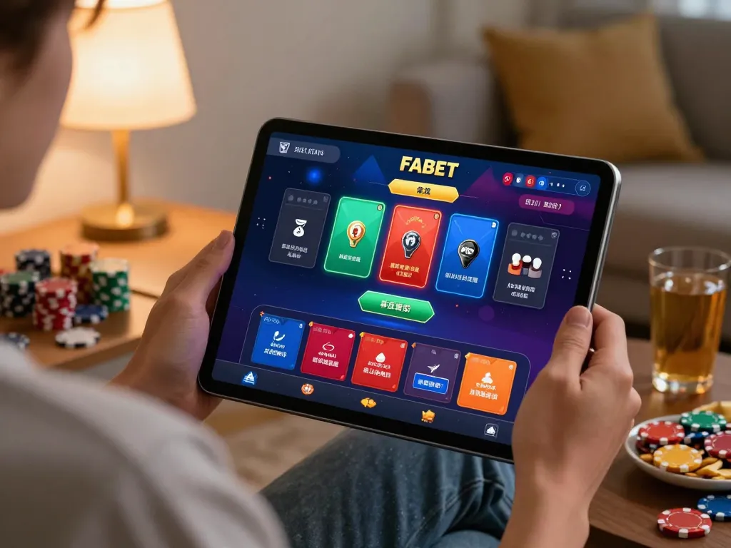 Engaging gameplay on FABET app showing poker tables, illustrating online gambling excitement.
