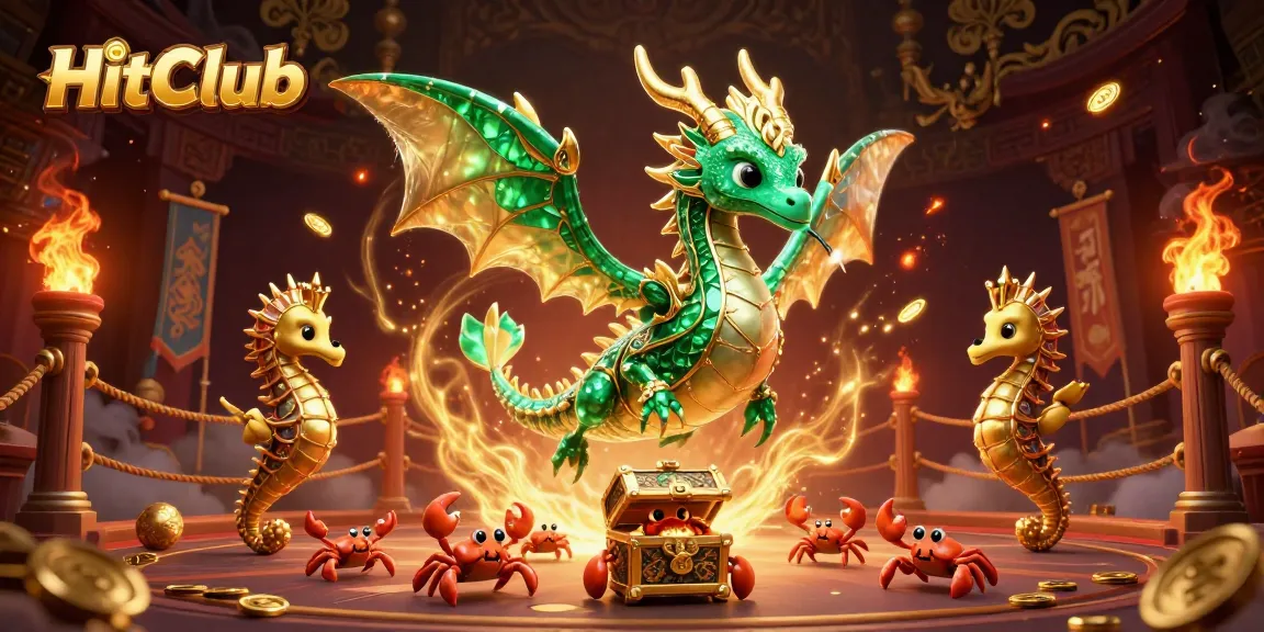 Experience exhilarating gameplay at HitClub with a majestic sea dragon and treasure-filled scene.