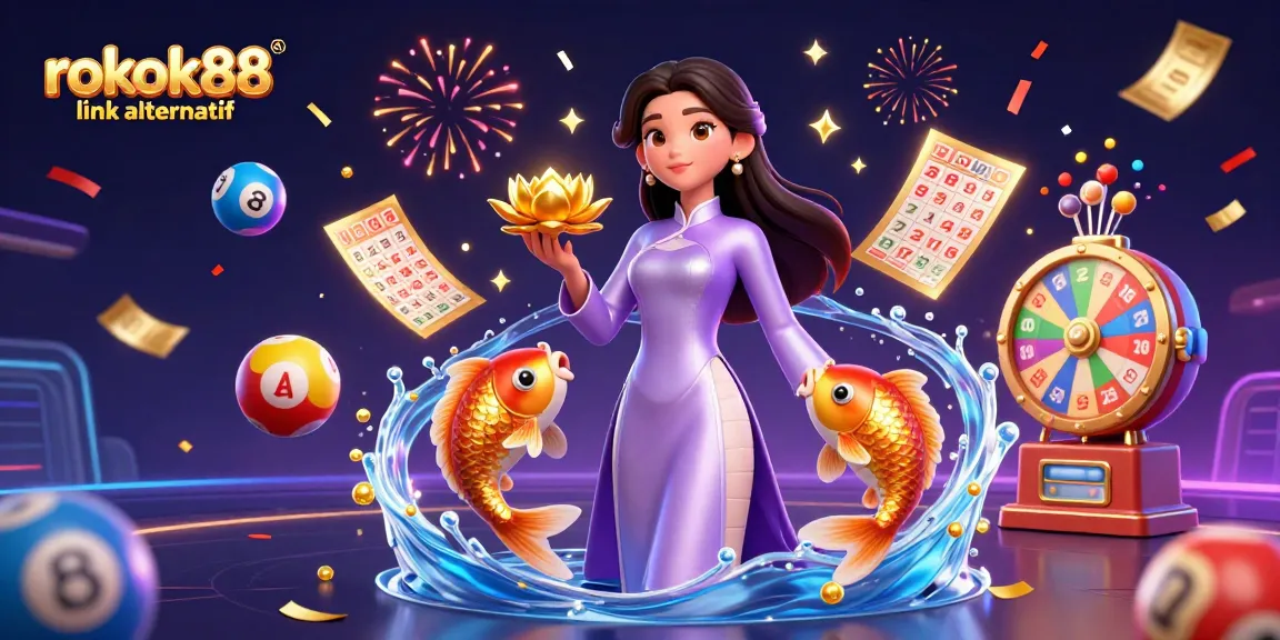 Experience excitement with rokok88 link alternatif in this vibrant lottery-themed illustration.